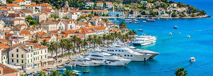 The port of the Hvar island and town