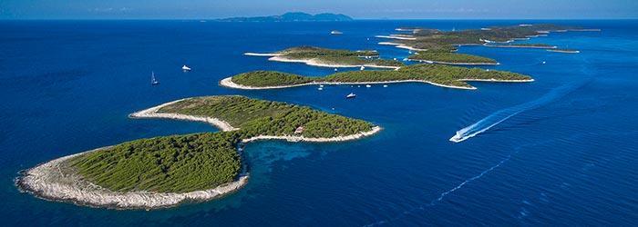 Pakleni islands archipelago with Blue Shark