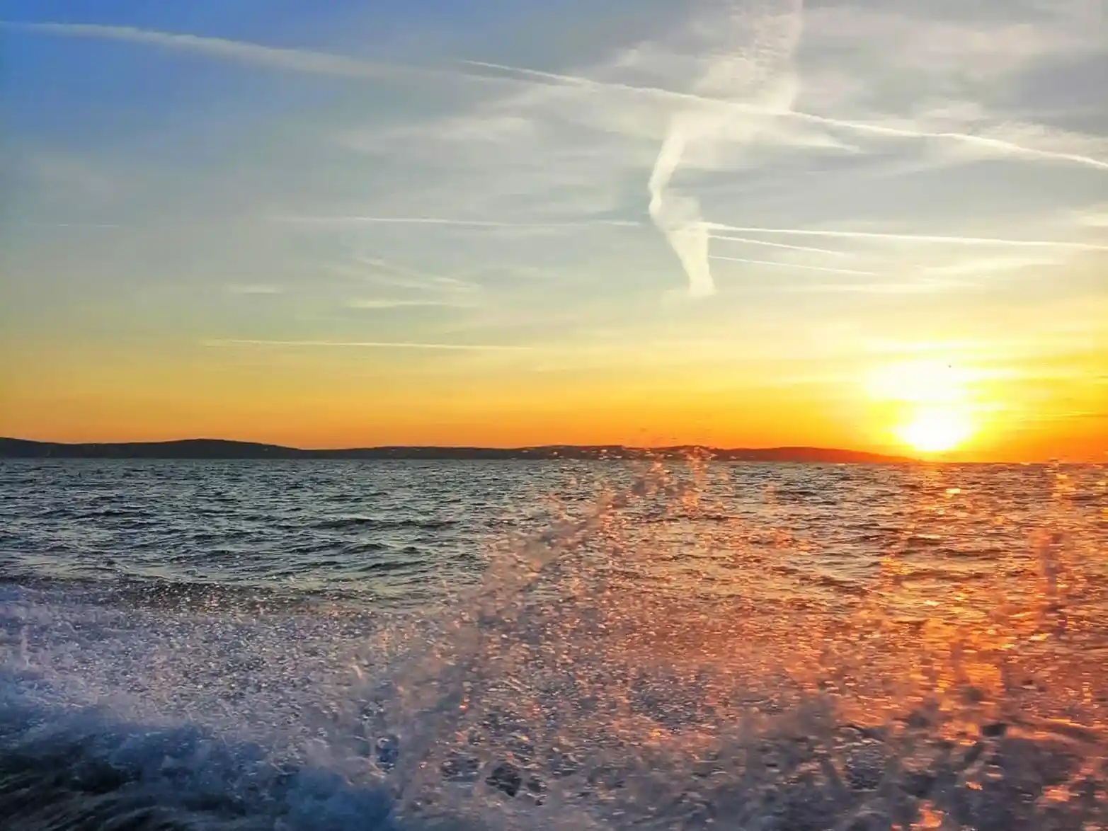 Sunset over Adriatic with Blue Shark private tour