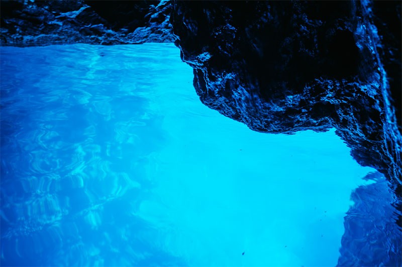 The famous blue glowing lights of Blue Cave on island Bisevo