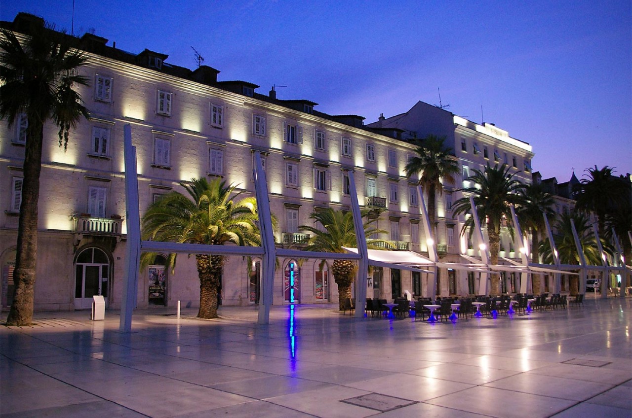 Riva is a promenade that stretches along the waterfront in the heart of Split